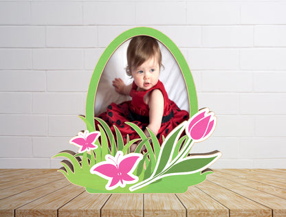 Easter Bunny Photo Frame SVG Kids Easter Photo Stand for Glowforge