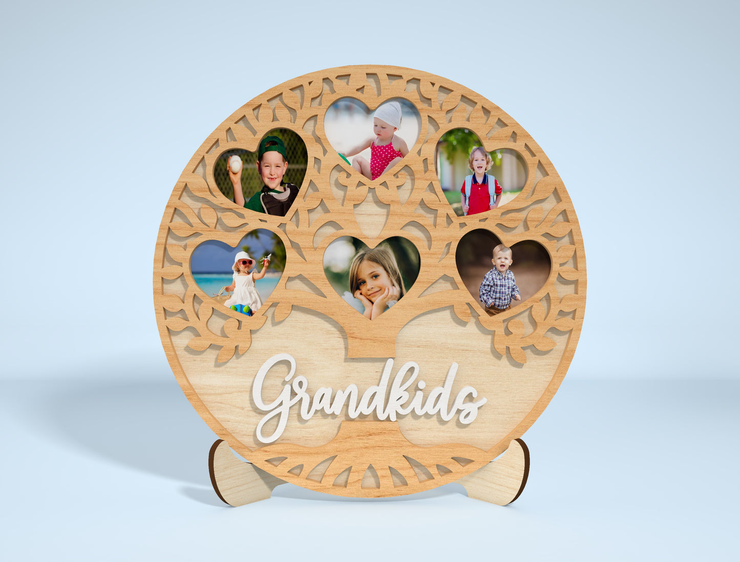 Grandkids Photo Frame SVG Bundle Family Tree Tabletop Laser Cut File for Glowforge and xTool