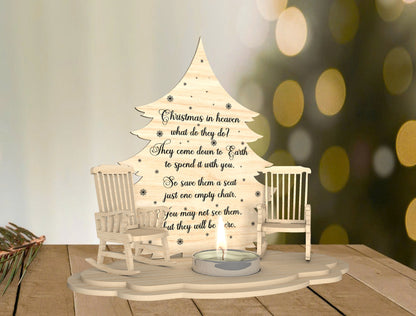 Christmas Memorial Empty Chair Candle Holder Laser Cut File | Ready to Cut | Glowforge, xTool, LightBurn, etc.