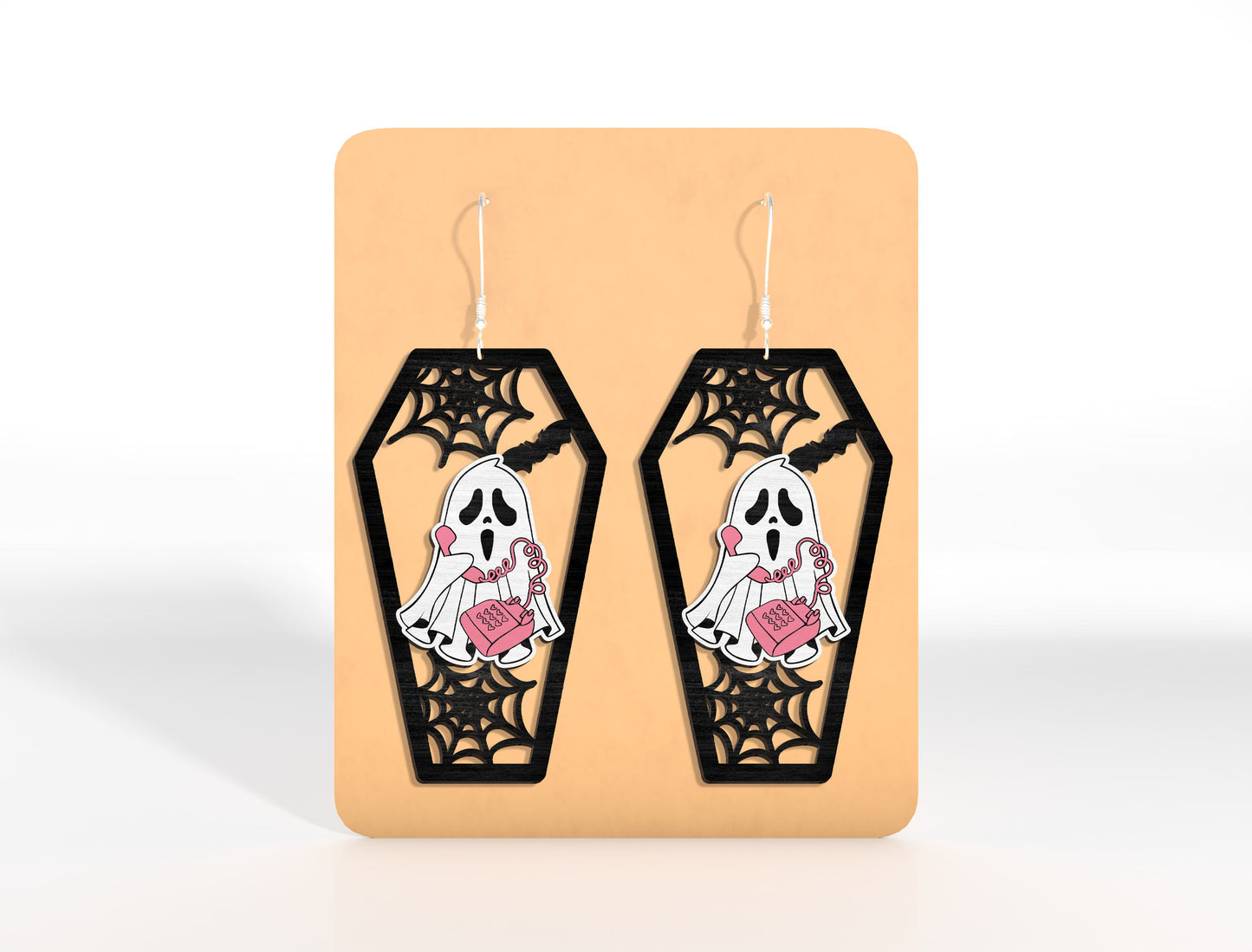 Halloween Coffin Skeleton Earrings SVG Bundle Laser Cut File | Pumpkin Skull Earrings | Spooky Gothic Style | Glowforge, xTool, LightBurn, etc.