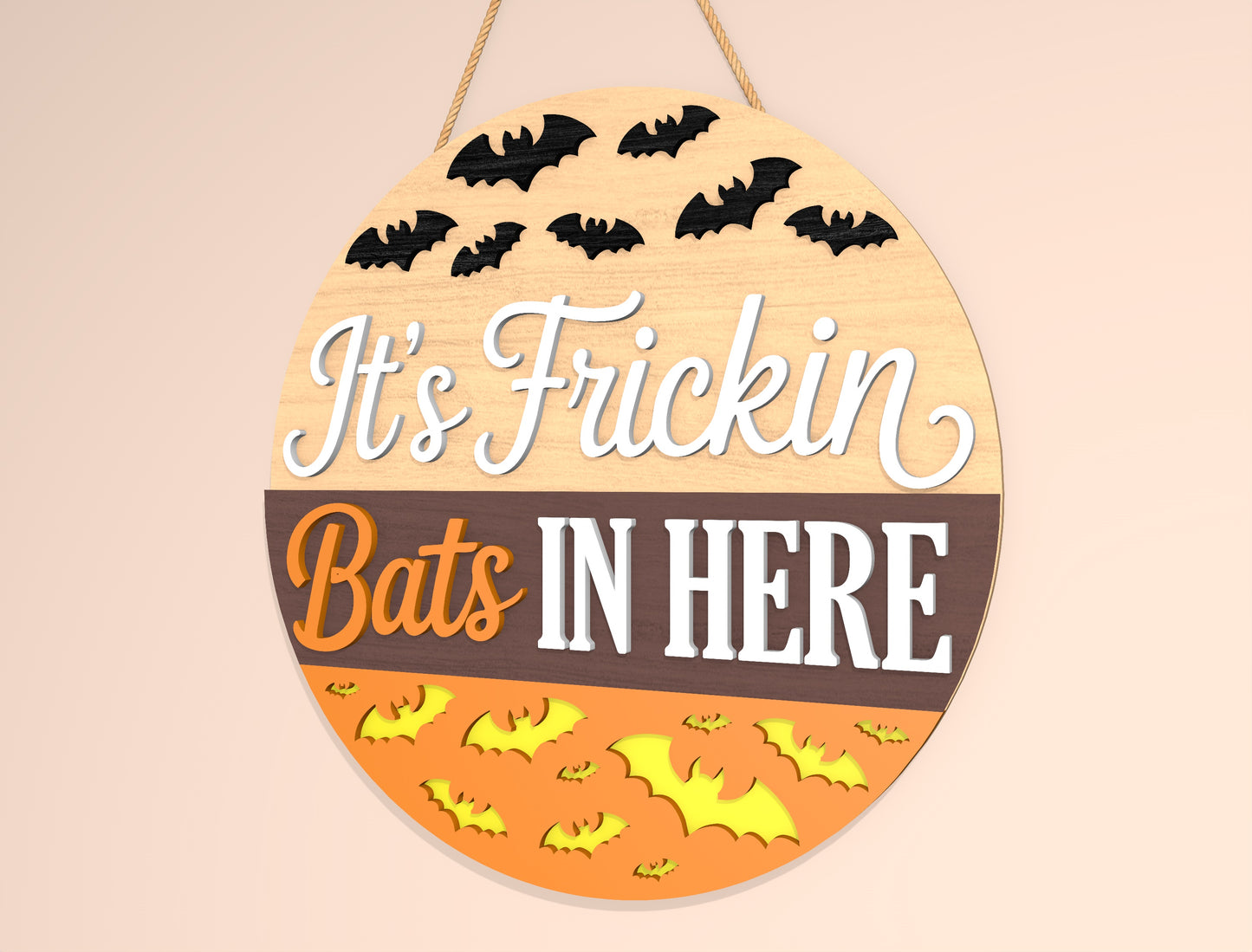 It's Frickin Bats In Here and Welcome My Pretties Door Hanger SVG Set for Glowforge xTool