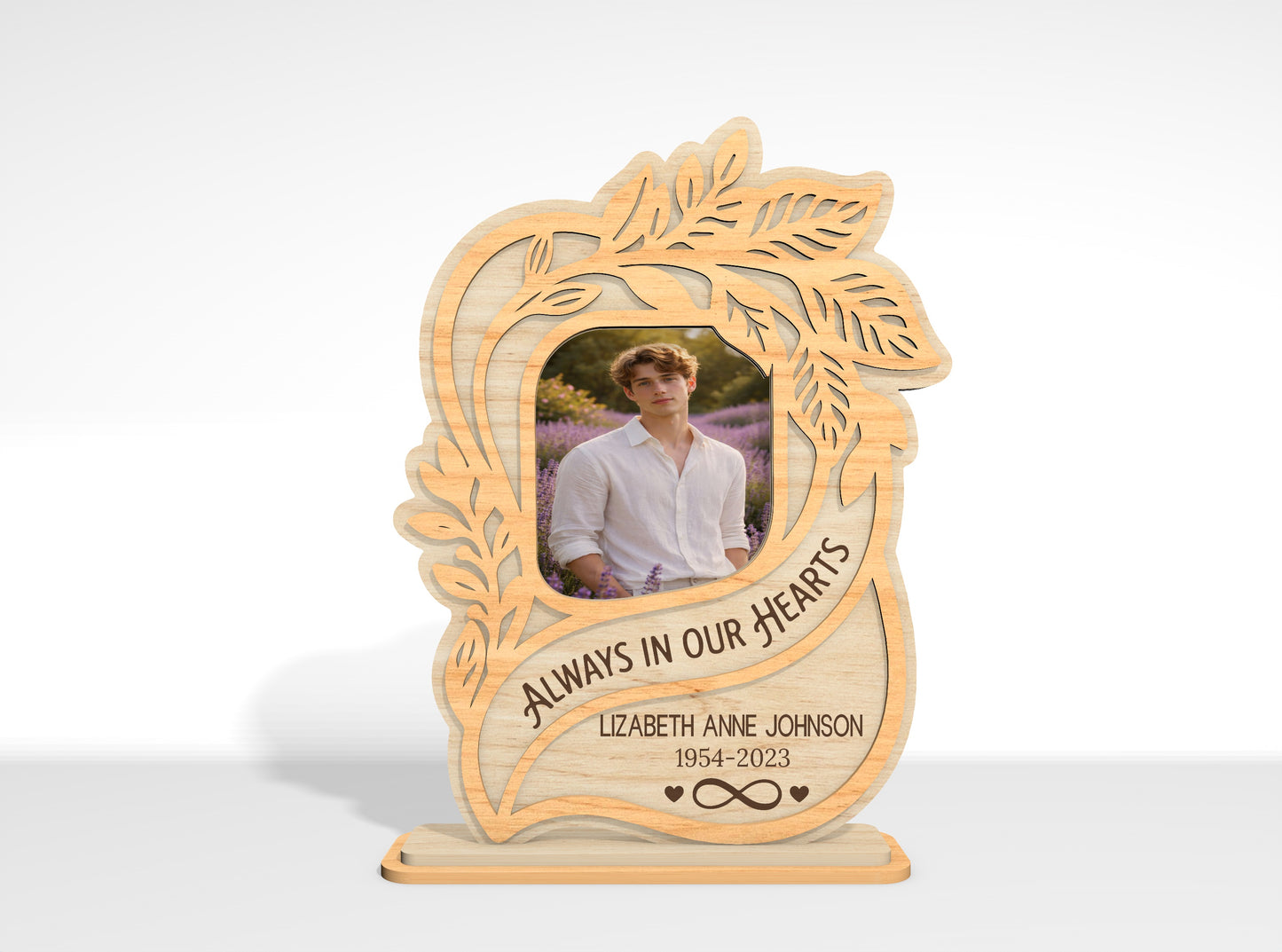 Memorial Photo Frame Tabletop Sign SVG Bundle Laser Cut File for Glowforge, xTool