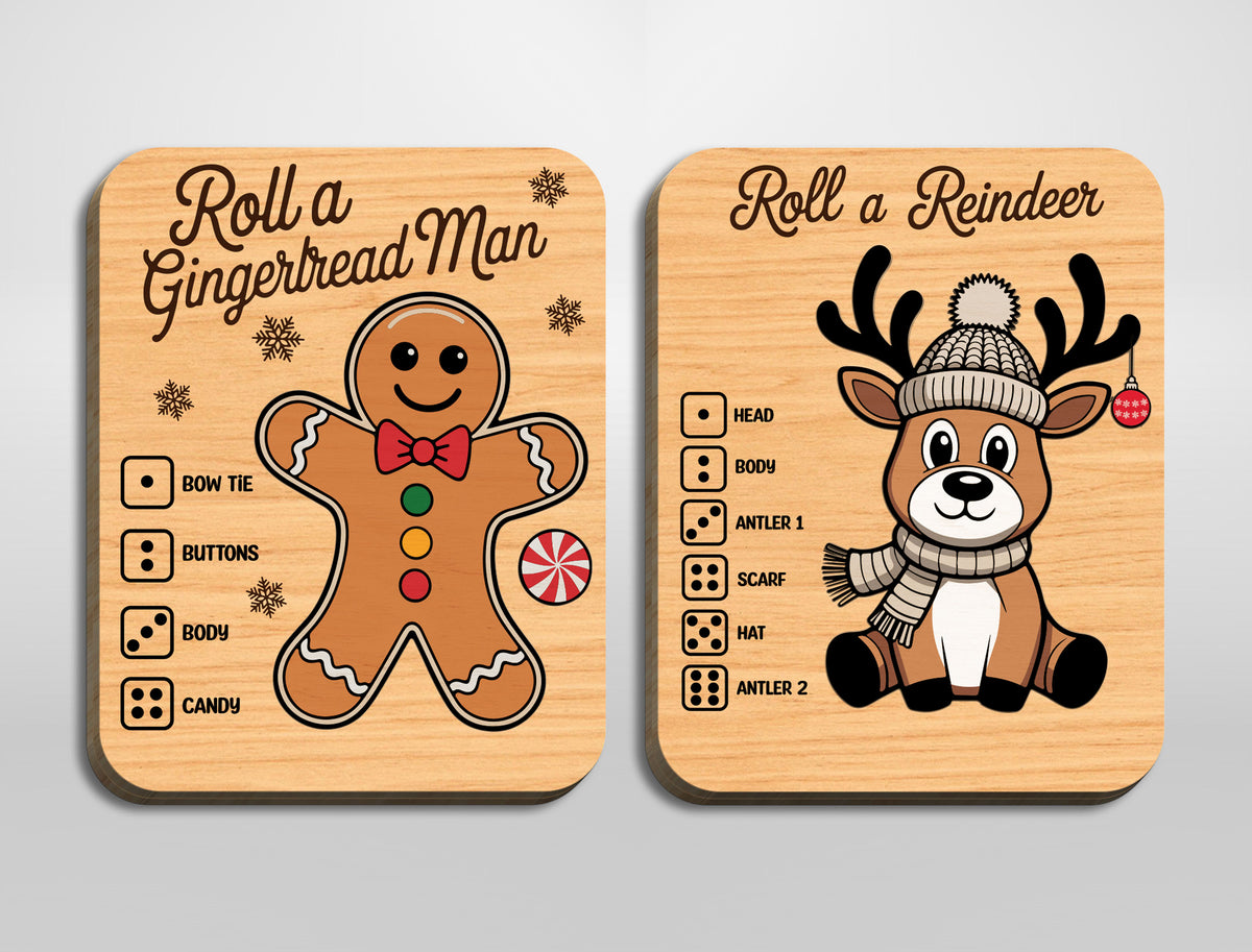 Christmas Puzzle Game SVG Bundle 13 Roll a Character Designs