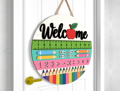 Personalized Ruler Pencil Classroom Door Hanger SVG Laser Cut File for Glowforge and xTool
