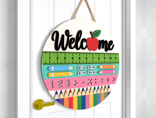 Personalized Ruler Pencil Classroom Door Hanger SVG Laser Cut File for Glowforge and xTool