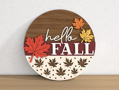 Fall Round Signs SVG Bundle for Glowforge xTool LightBurn 9 Designs