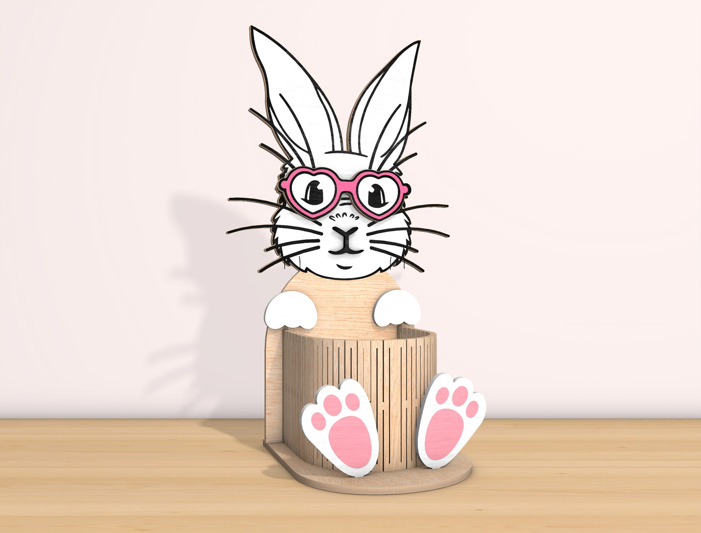 Bunny Basket SVG Bundle Cute Rabbit Egg Holder Glasses for Glowforge
