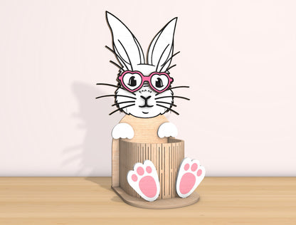 Bunny Basket SVG Bundle Cute Rabbit Egg Holder Glasses for Glowforge