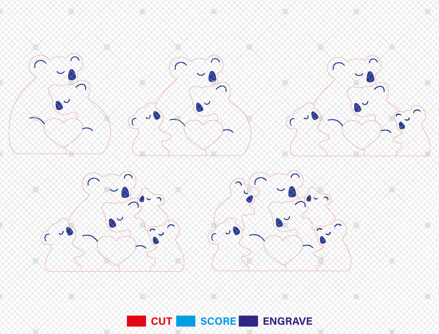 Bear Family Puzzle Sign SVG for xTool and Glowforge