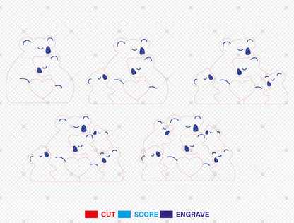 Bear Family Puzzle Sign SVG for xTool and Glowforge