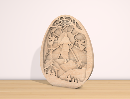 Multilayer Empty Tomb Cross Light SVG Bundle for Glowforge and xTool