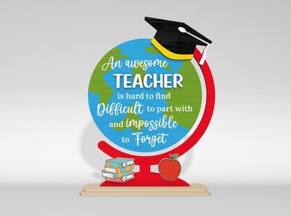 Teacher Appreciation Tabletop Decor SVG Laser Cut File for Glowforge and xTool
