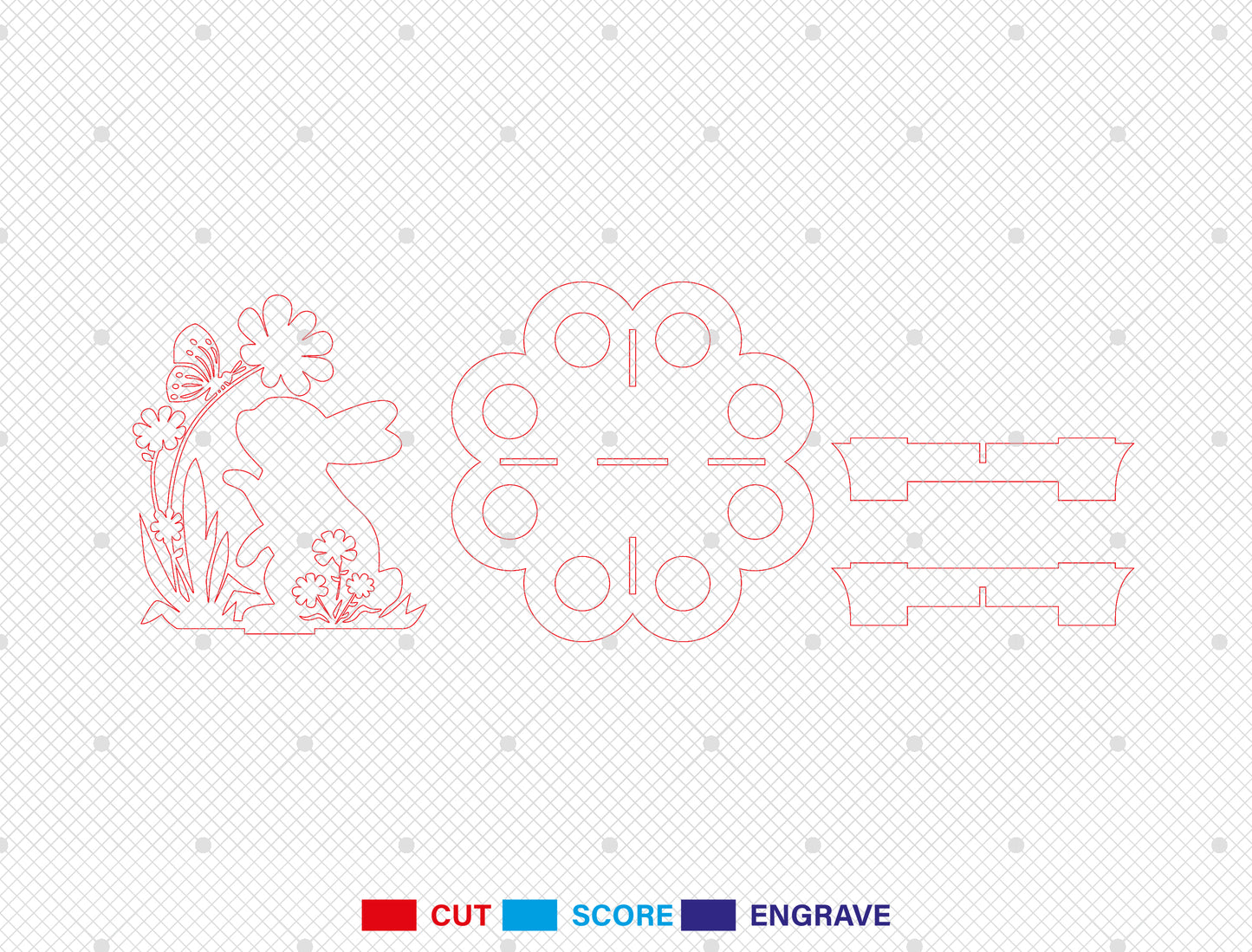 Cute Easter Bunny Egg Holder SVG Bundle 5 Designs for Glowforge and xTool