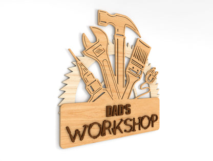 Dad Workshop Tool Sign SVG Bundle Laser Cut File for xTool and LightBurn