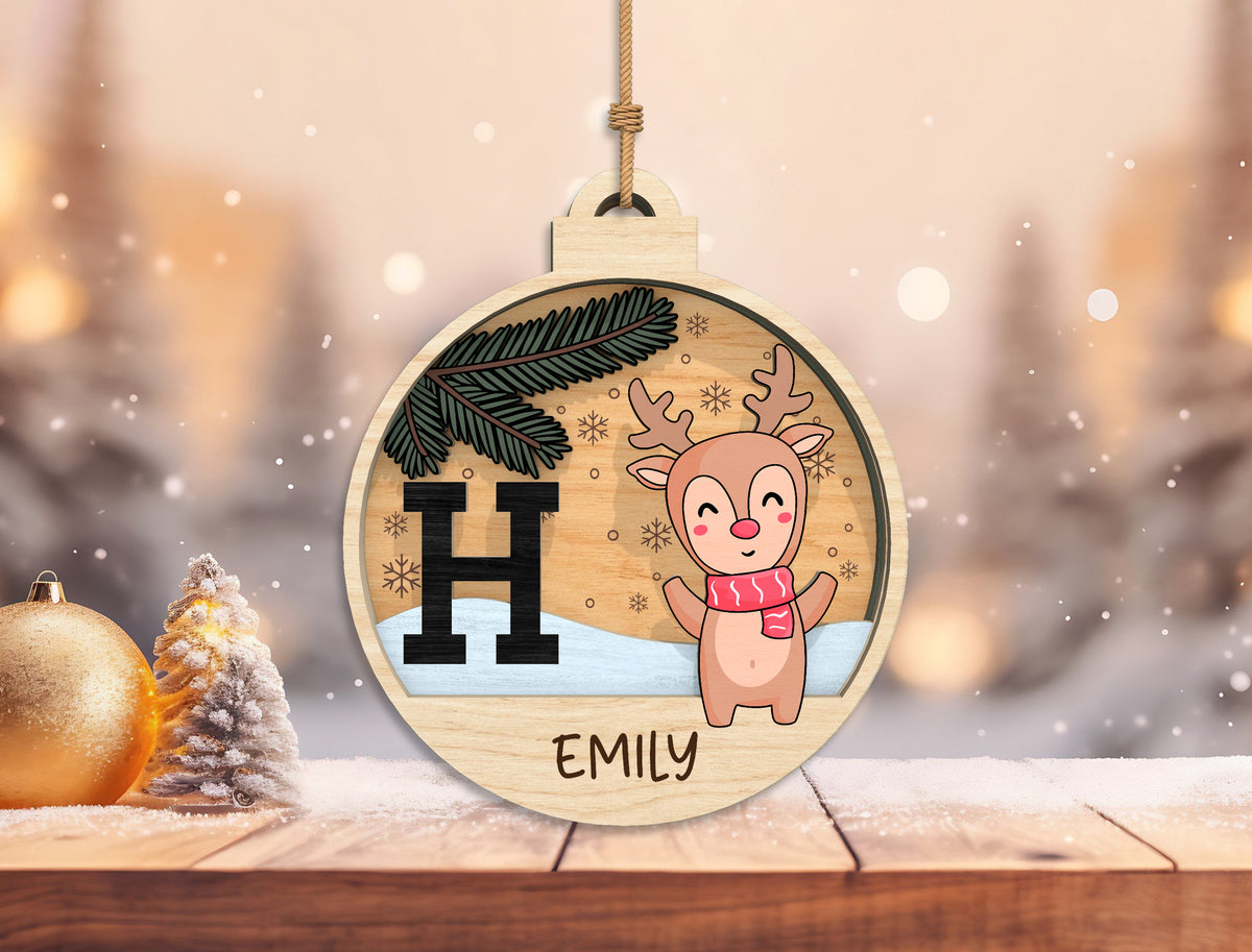 Personalized Christmas Alphabet Ornament SVG Laser Cut File 7