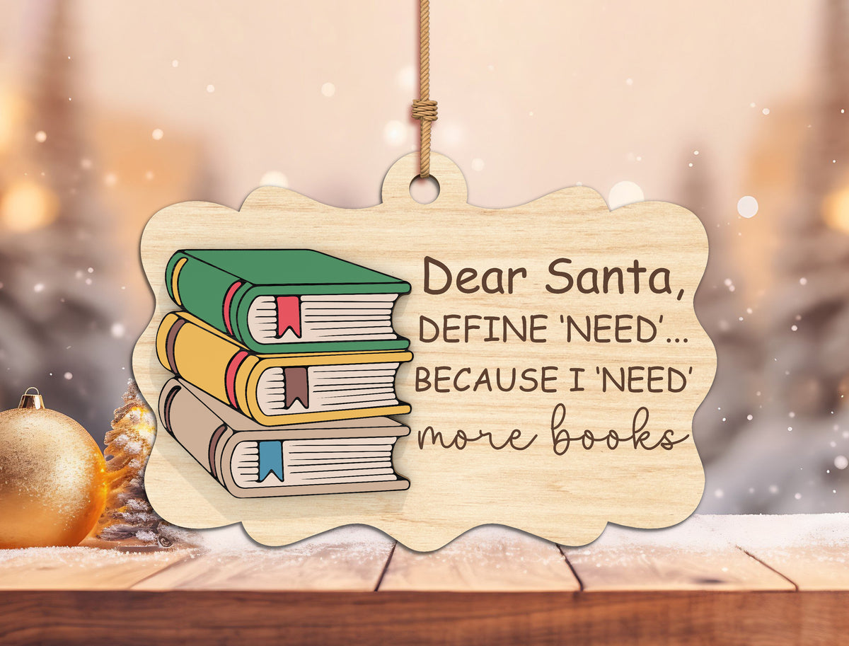 Book Lover Christmas Ornament SVG Bundle 7