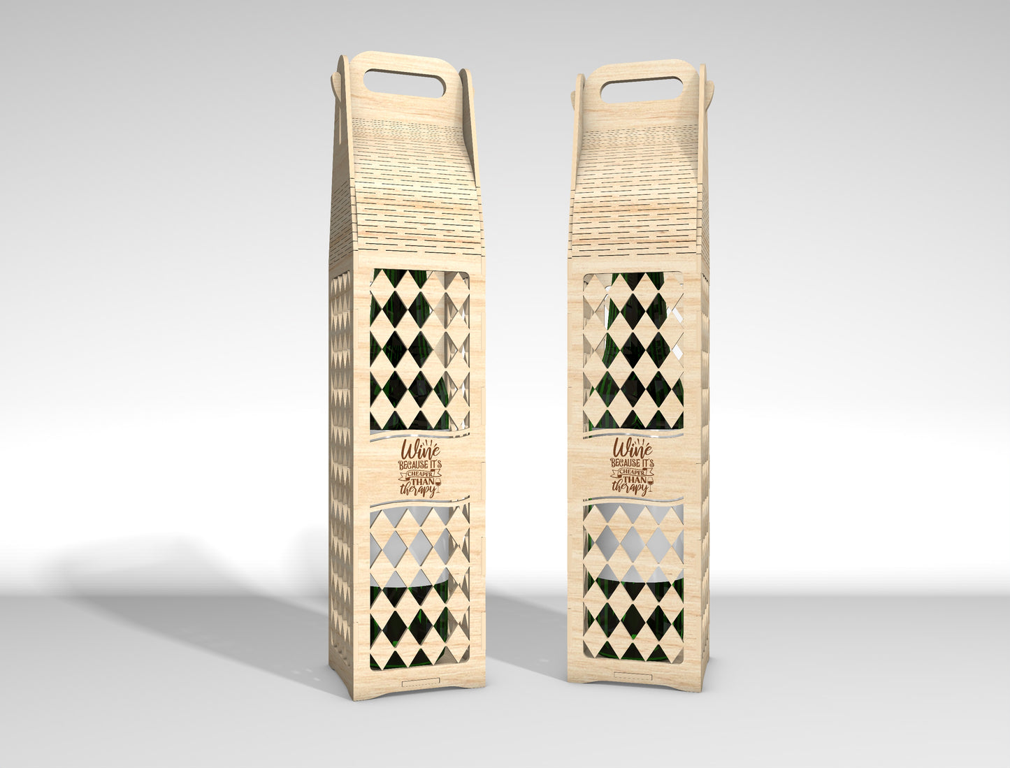 Wine Bottle Gift Box SVG Laser Cut File for Glowforge and LightBurn