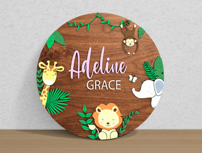 Personalized Safari Nursery SVG Laser Cut File for Glowforge  xTool