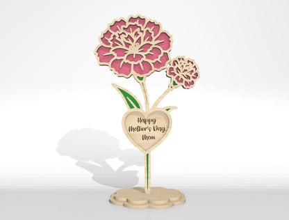 Floral Heart Stand SVG Bundle Layered Flower for xTool