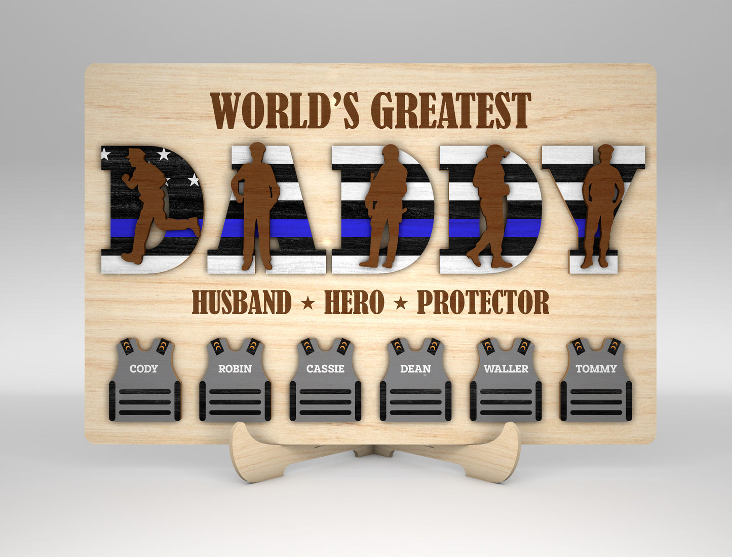Police Dad Sign SVG Laser Cut File for Glowforge and LightBurn