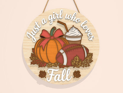 Fall Pumpkin Door Hanger SVG Bundle for Glowforge xTool LightBurn 6 Designs