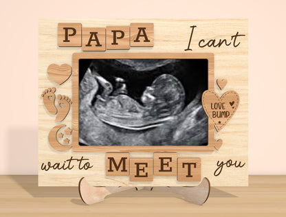 Pregnancy Ultrasound Photo Frame SVG Bundle Laser Cut File | 6 Daddy Title Designs | Baby Announcement Decor | Glowforge, xTool, LightBurn, etc.