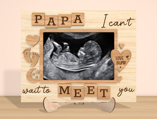 Pregnancy Ultrasound Photo Frame SVG Bundle Laser Cut File | 6 Daddy Title Designs | Baby Announcement Decor | Glowforge, xTool, LightBurn, etc.