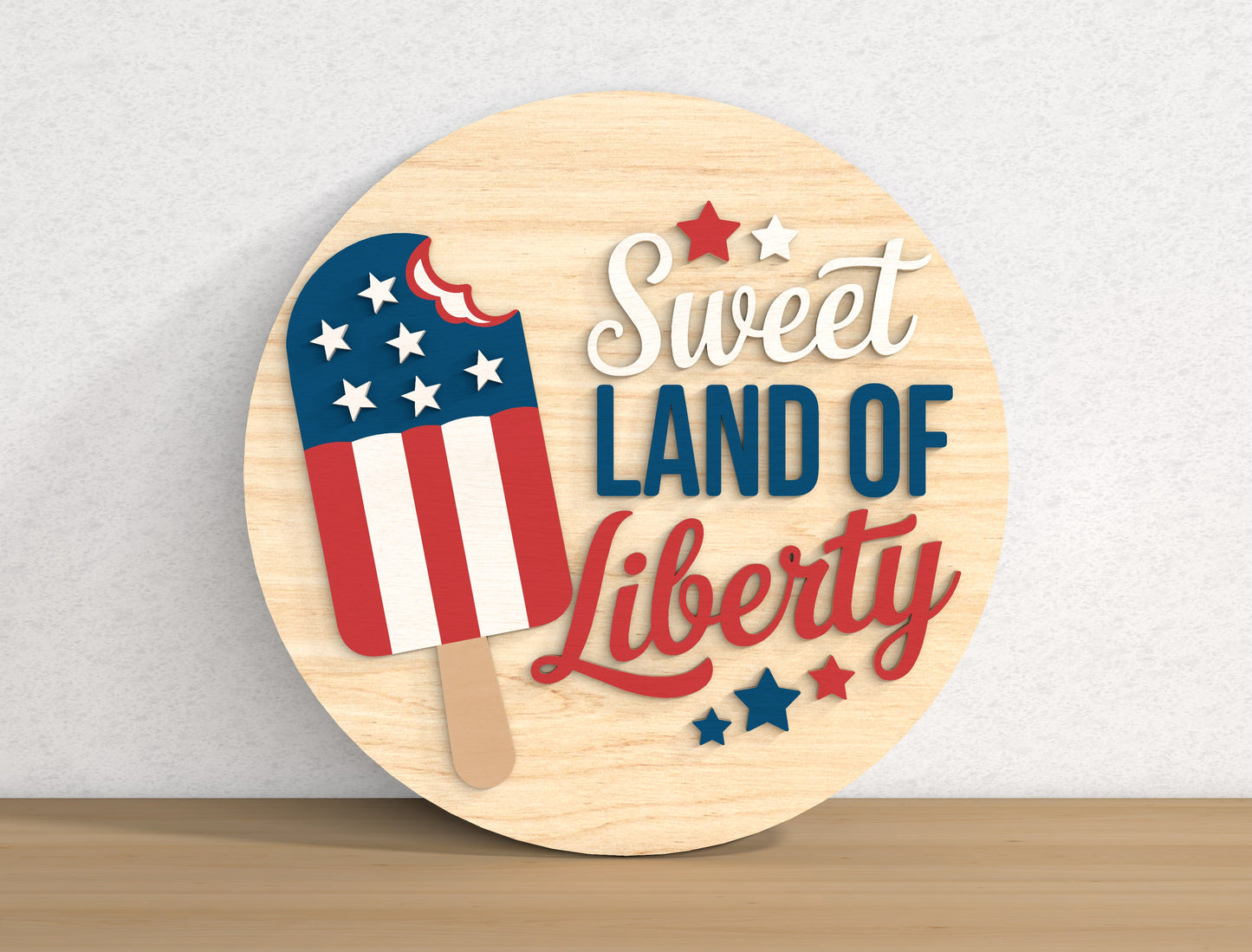Patriotic Welcome Round Sign SVG Bundle for Glowforge