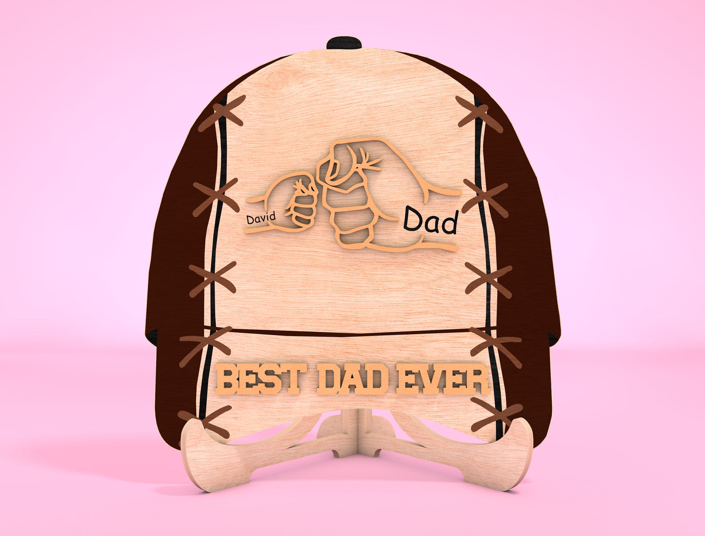 Personalized Best Dad Ever Cap Sign SVG Laser Cut File for Glowforge and xTool