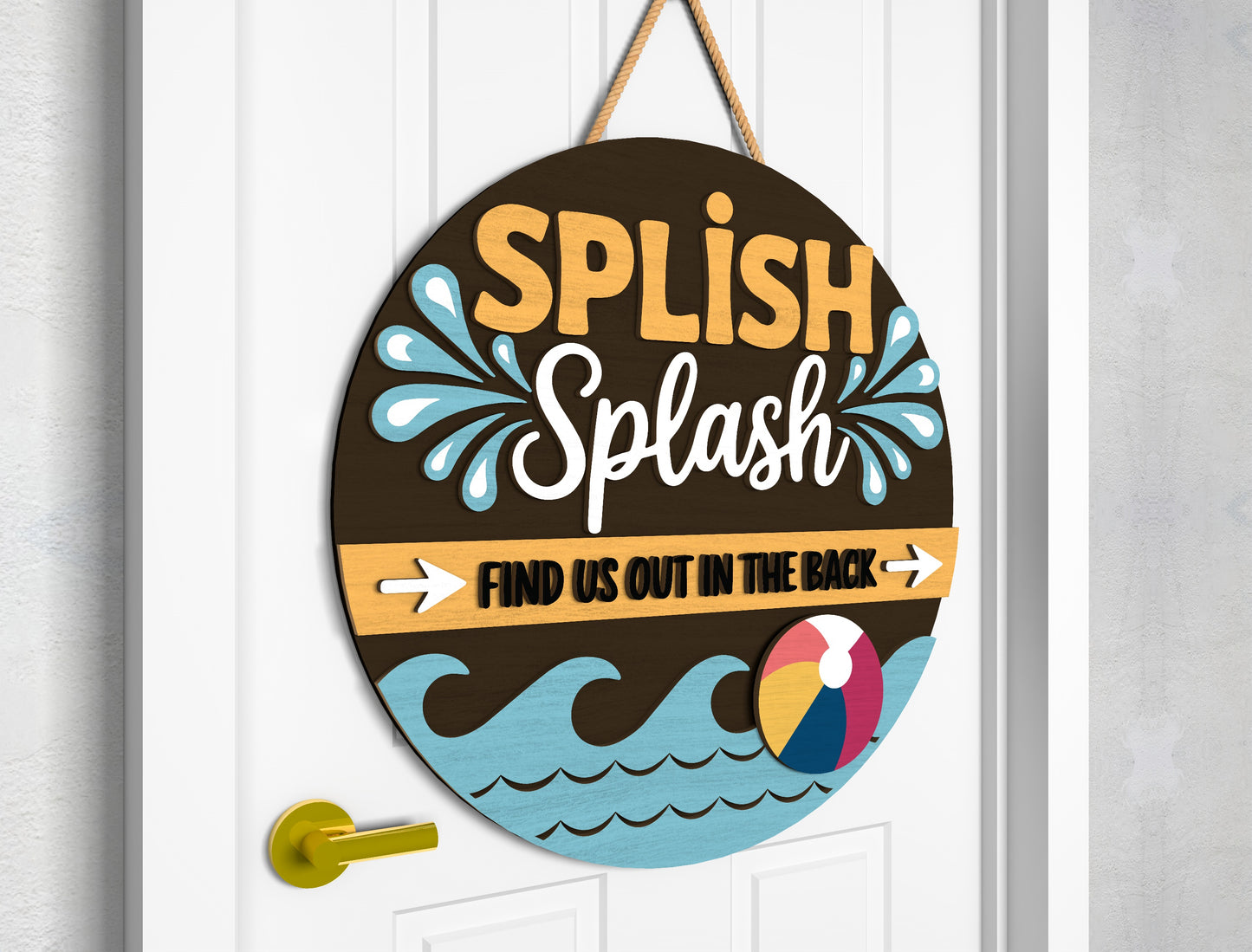 Pool Party Door Hanger SVG Bundle for Glowforge and LightBurn