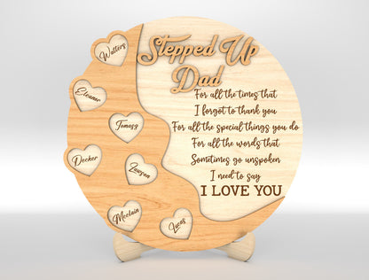 Dad Heart Keepsake Sign SVG Laser Cut File for xTool and Glowforge