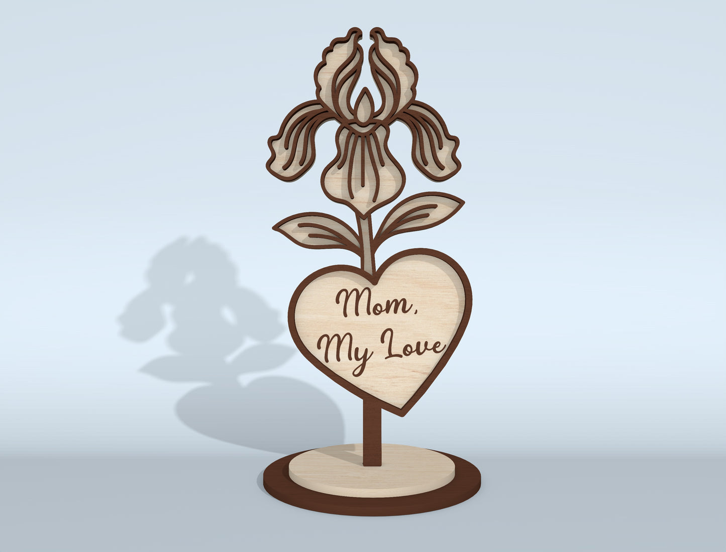 Mother's Day Flower Heart Sign SVG Bundle 16 Designs for LightBurn