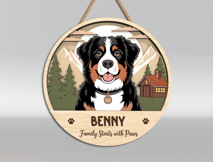 Personalized Dog Door Sign SVG Bundle Custom Pet Portrait Decor Laser Cut File for xTool