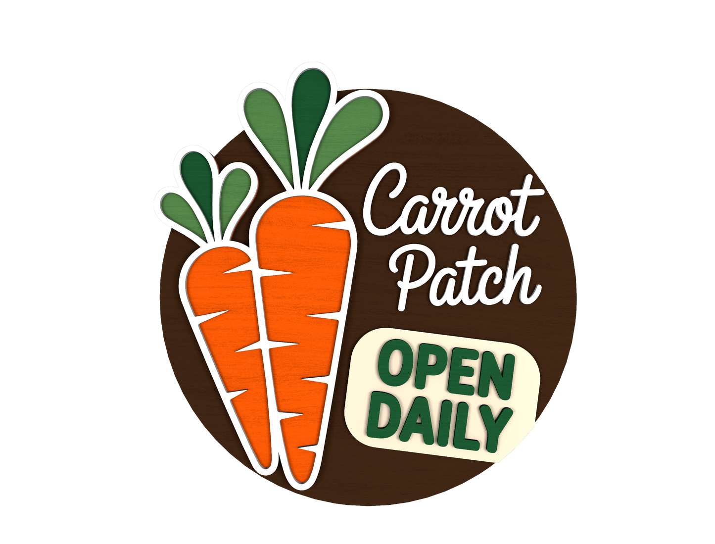 Easter Door Hanger SVG Bunny Carrot Patch Round Sign for Glowforge and xTool