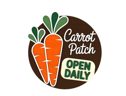 Easter Door Hanger SVG Bunny Carrot Patch Round Sign for Glowforge and xTool