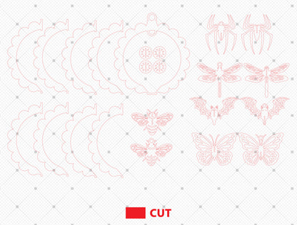 Butterfly Hanging Spinner SVG Laser Cut File for xTool and Glowforge