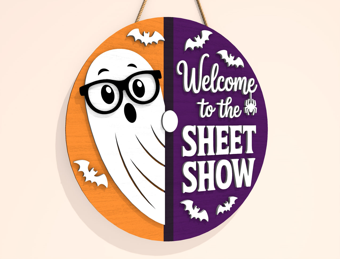 Spooky Season Ghost Door Hanger SVG Set for Glowforge xTool LightBurn 2 Designs