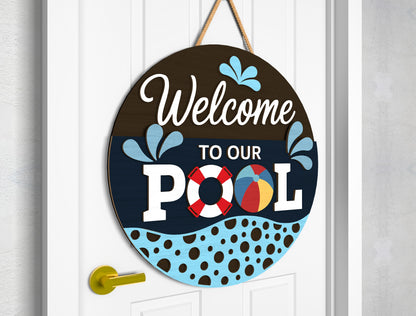 Pool Party Door Hanger SVG Bundle for Glowforge and LightBurn
