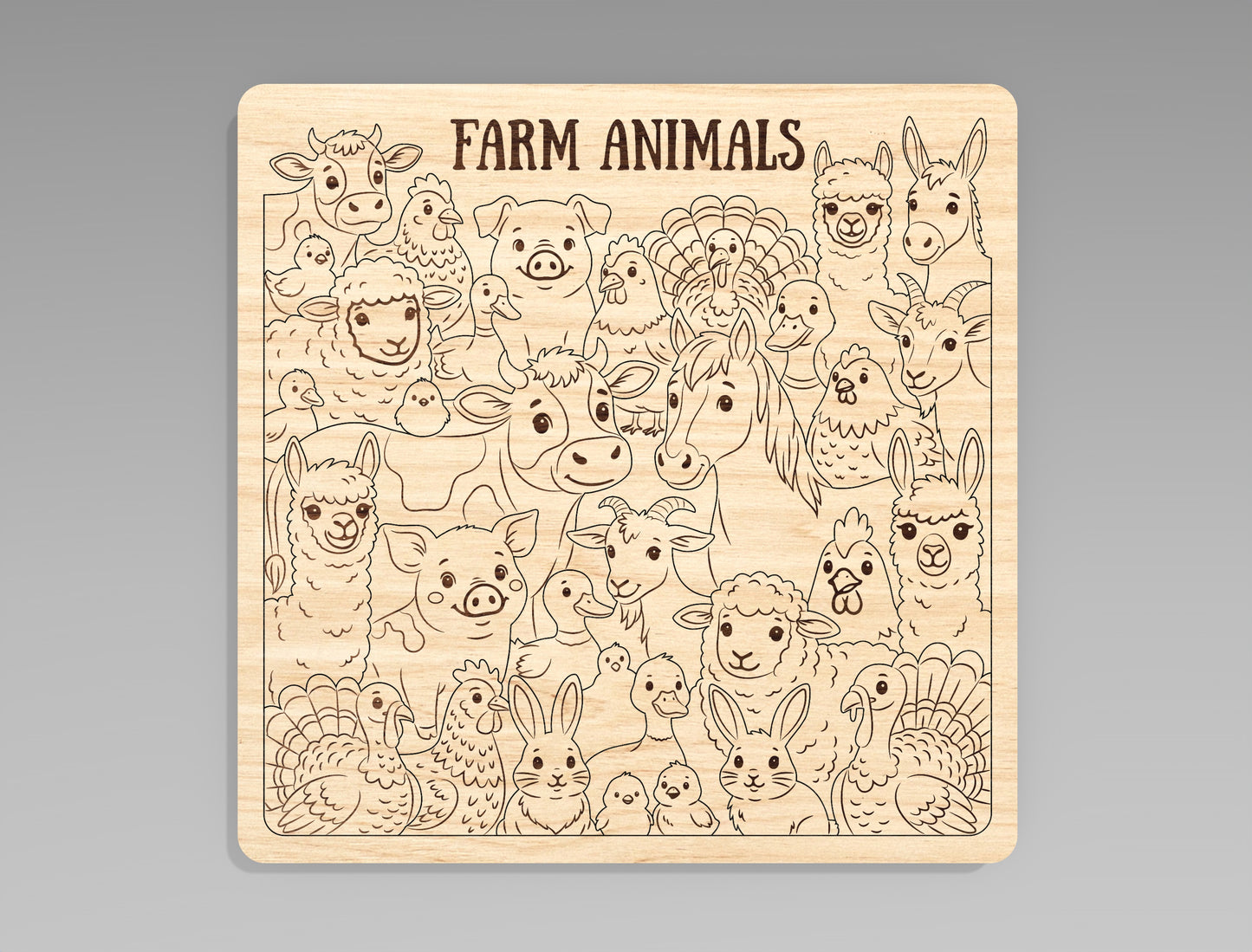 Animal Puzzle Board SVG Bundle for Glowforge xTool LightBurn Kids Educational Puzzle