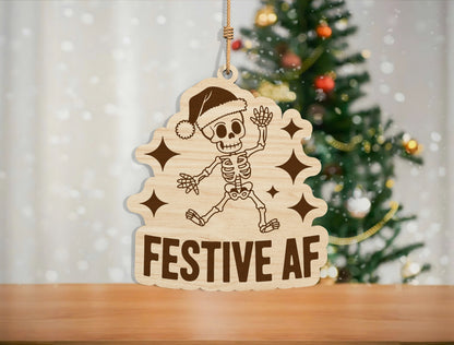 Funny Skeleton Christmas Ornament SVG Bundle Laser Cut Desig 8