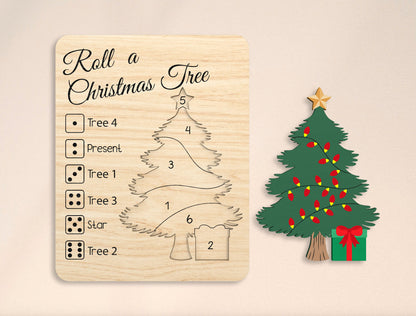 Christmas Roll-a-Game Dice Activity Laser Cut File | Ready to Cut | Glowforge, xTool, LightBurn, etc.