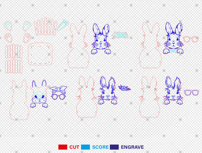 Easter Bunny Basket SVG Bundle 3D Candy Holder Wooden for LightBurn and xTool