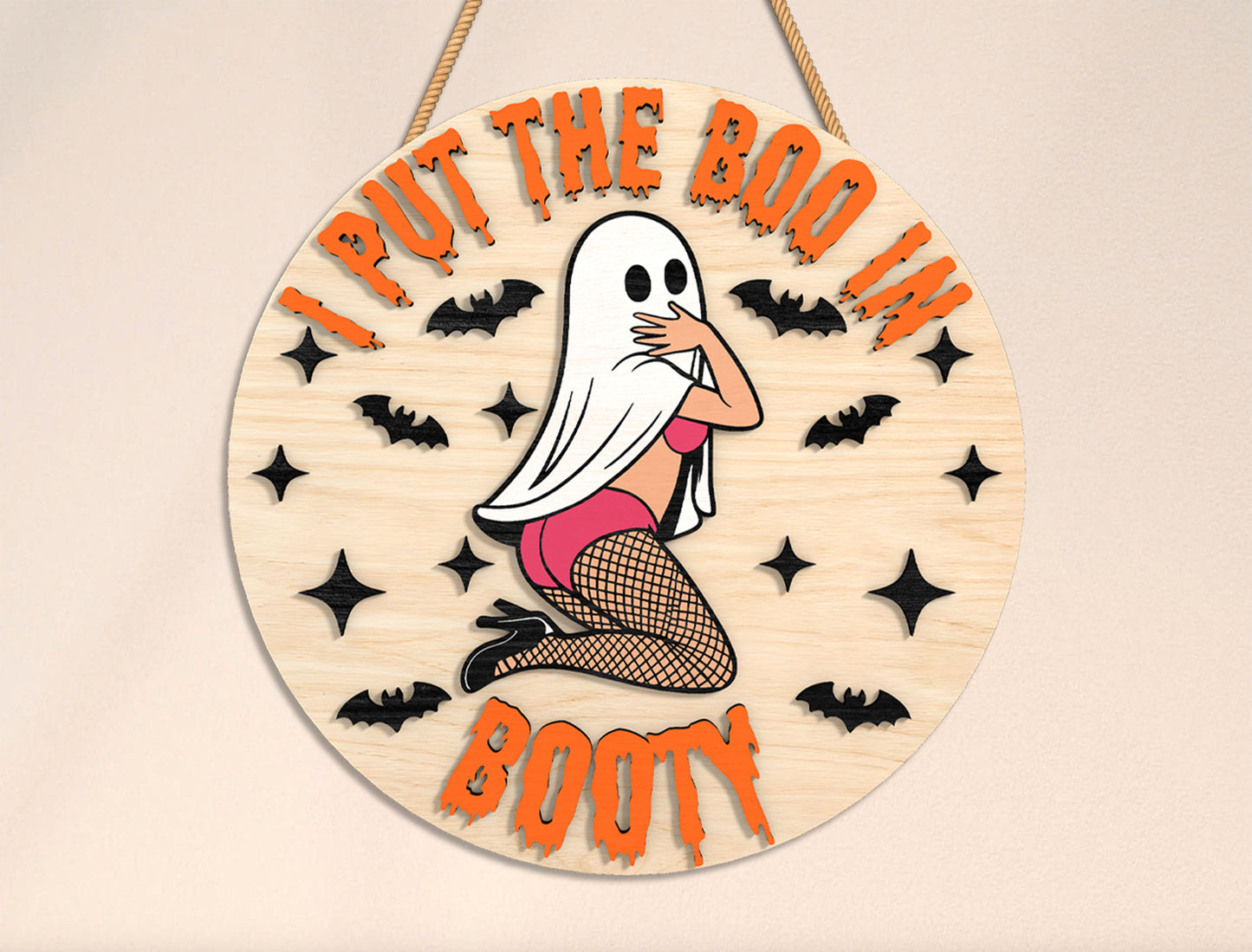 Sexy Ghost Door Sign SVG Bundle for Glowforge xTool LightBurn 6 Designs