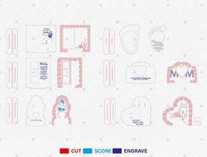 First Mother's Day Photo Frame SVG Bundle for xTool and Glowforge