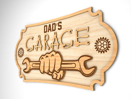 Dad Garage Workshop Sign SVG Bundle Laser Cut File for Glowforge and LightBurn