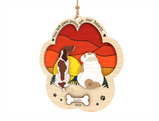 Dog Memorial Ornament SVG Bundle Pet Silhouette Laser Cut File for Glowforge, xTool