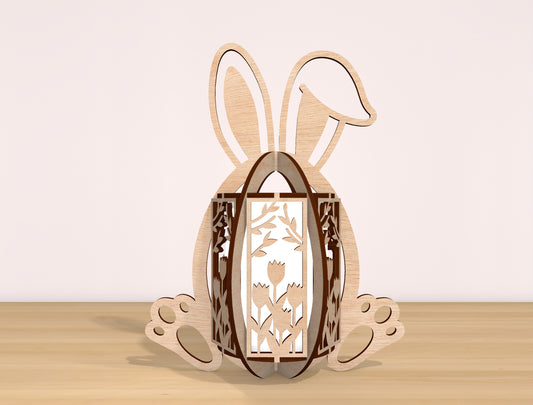 Easter Bunny Lantern SVG Bundle Rabbit Egg 7 Designs for Glowforge and xTool
