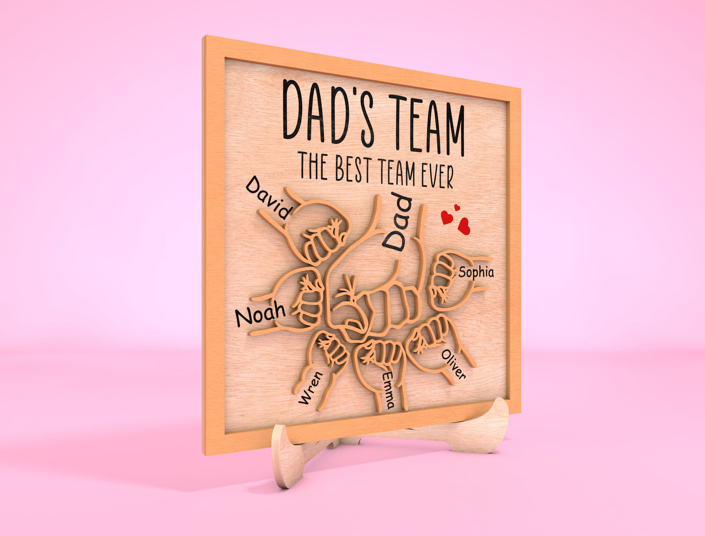 Personalized Dad Team Fist Bump SVG for Glowforge and xTool