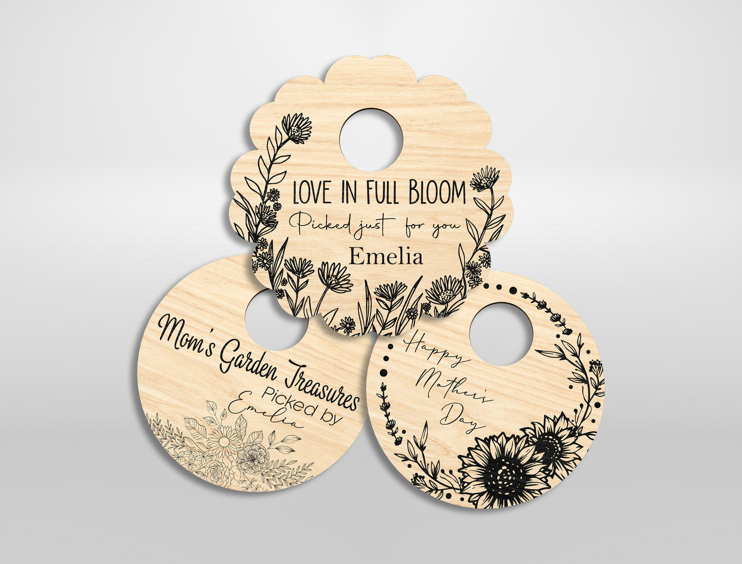 Jar Topper Flower Holder SVG Bundle Engraved Mom for Glowforge and xTool