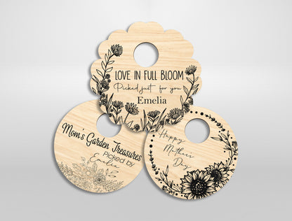 Jar Topper Flower Holder SVG Bundle Engraved Mom for Glowforge and xTool